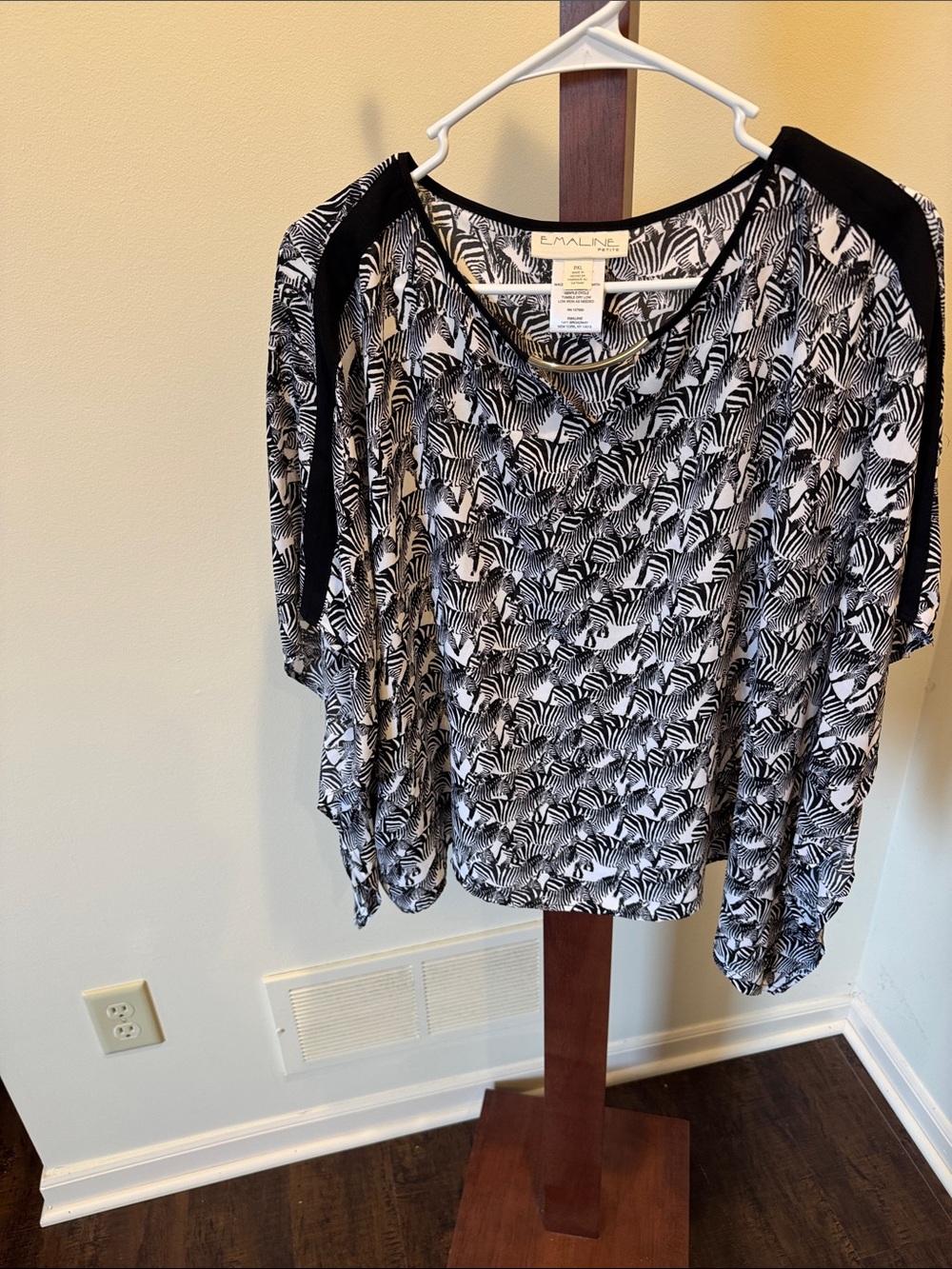 Emaline  Black & White zebra Tunic Top